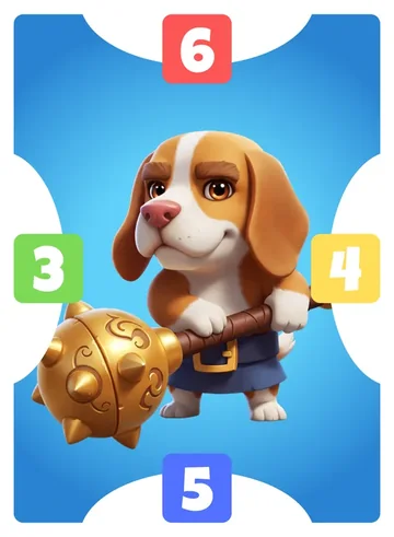 Luna: north 6, east 4, south 5, west 3, blue frame