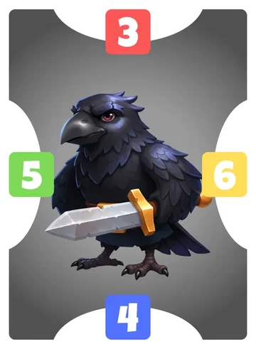 Nevermore: north 3, east 6, south 4, west 5, gray frame