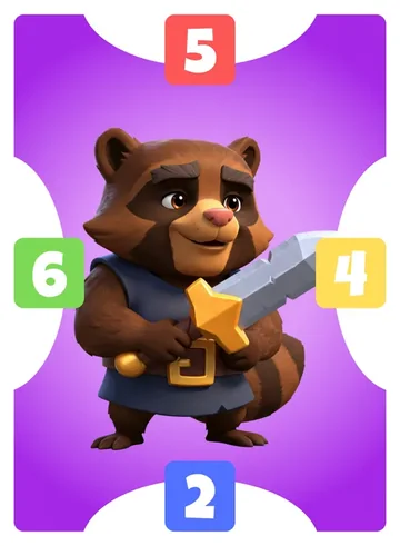 Bandit: north 5, east 4, south 2, west 6, purple frame