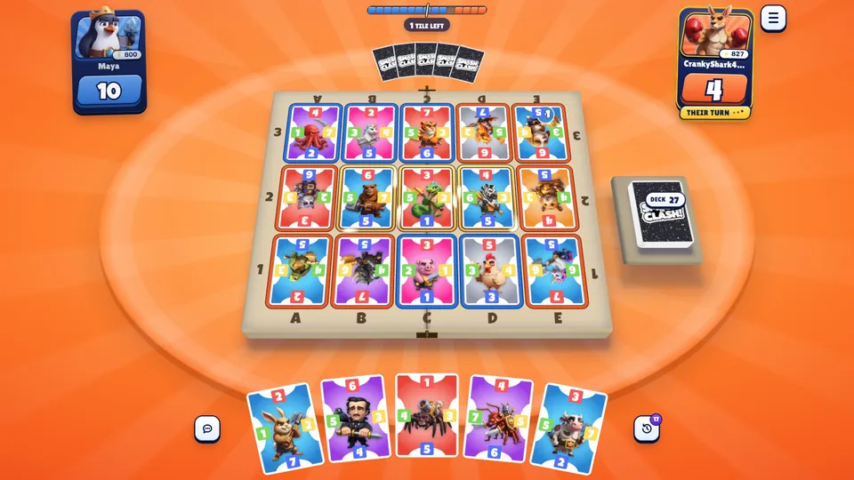 All 15 tiles full: the board is the score.